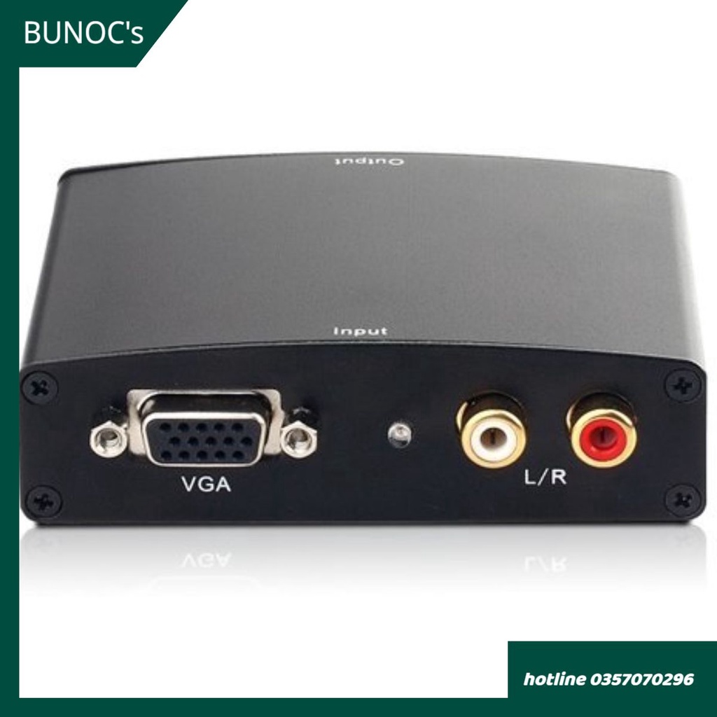 Bộ chuyển VGA to HDMI (sắt) chất lượng cao, tín hiệu tốt, kèm nguồn sạc. bảo hành 6 tháng BUNOC's