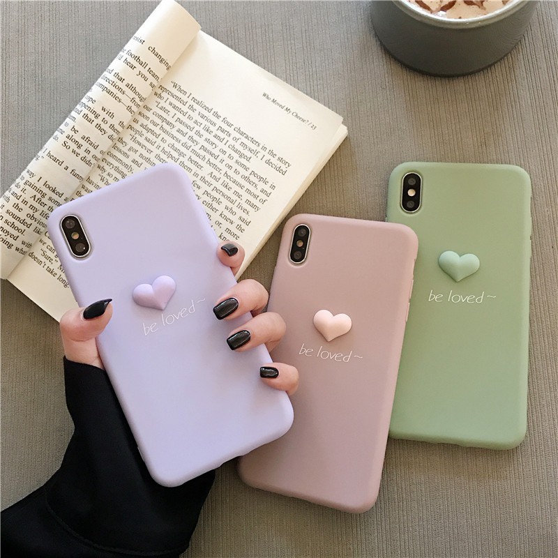 [ IPHONE ] Ốp Lưng Silicon Tim Nổi Be Loved - M008