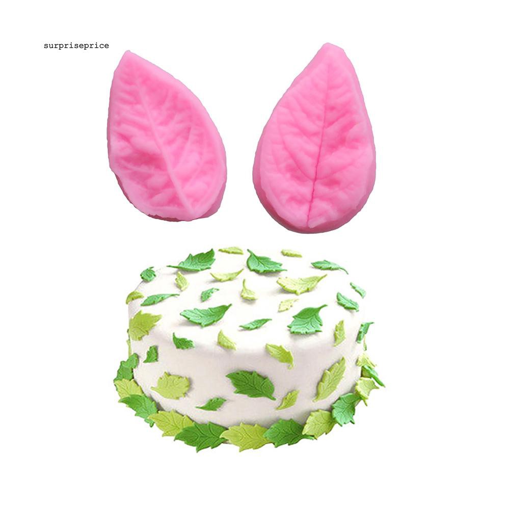 Set 2 khuôn silicon làm bánh kẹo đa năng hình chiếc lá xinh xắn