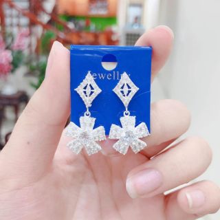 Bông tai bạc ta hình hoa trọn đời