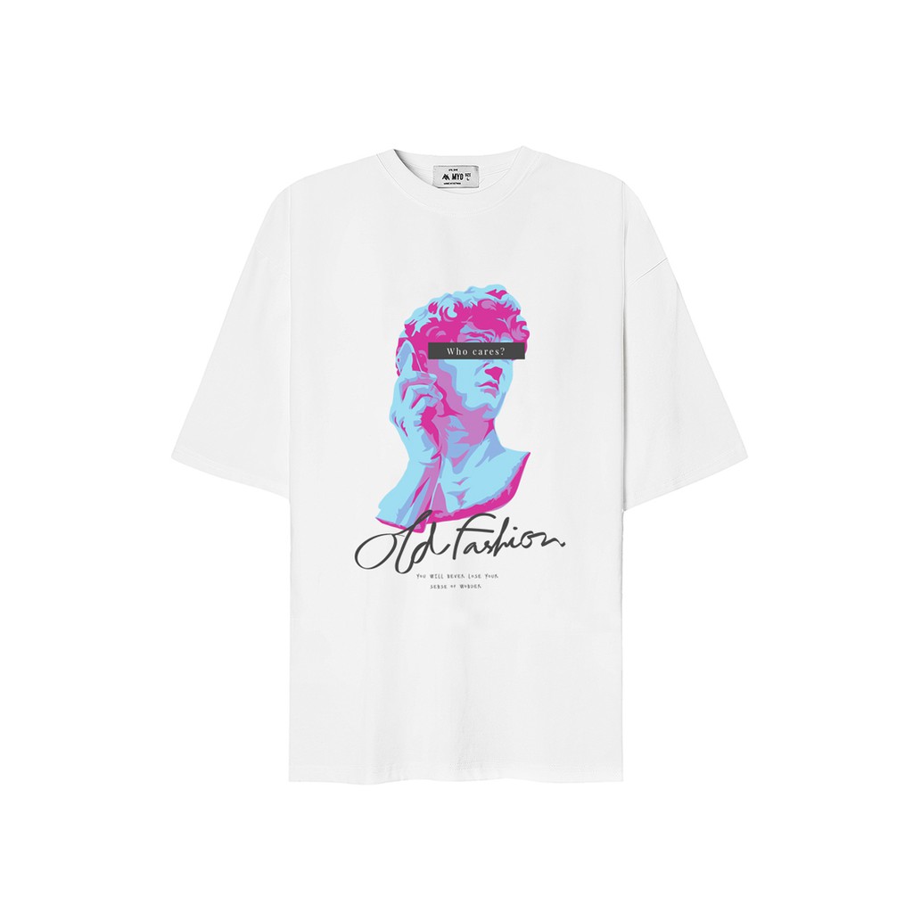 ÁO Phông Oversize MYO Vải Cotton In Hình Who Care