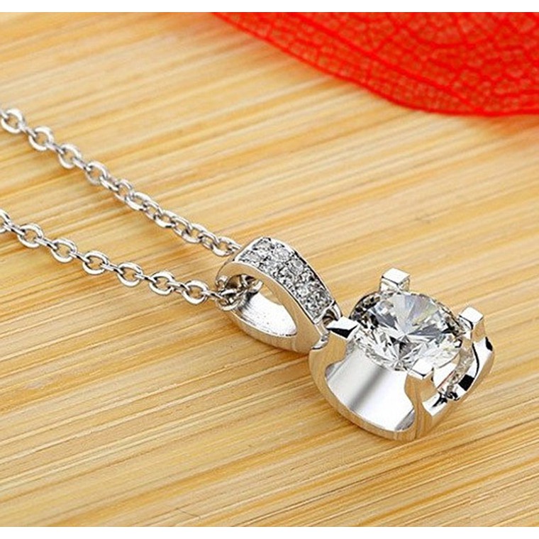 Vòng cổ moissanite bạc 925 dây chuyền mạ vàng trắng 18k[Bán chạy năm 2020]