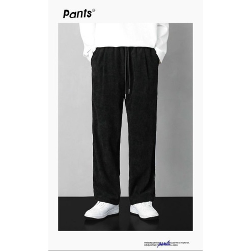 Quần dài kaki nam phối đường viền kiểu baggy mềm mịn co giãn phong cách hàn kèm video, mẫu quần lưng thun có giãn