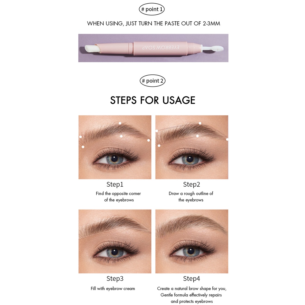 1 Bút Kẻ Lông Mày Dạng Gel Hai Đầu Chống Thấm Nước Lâu Trôi