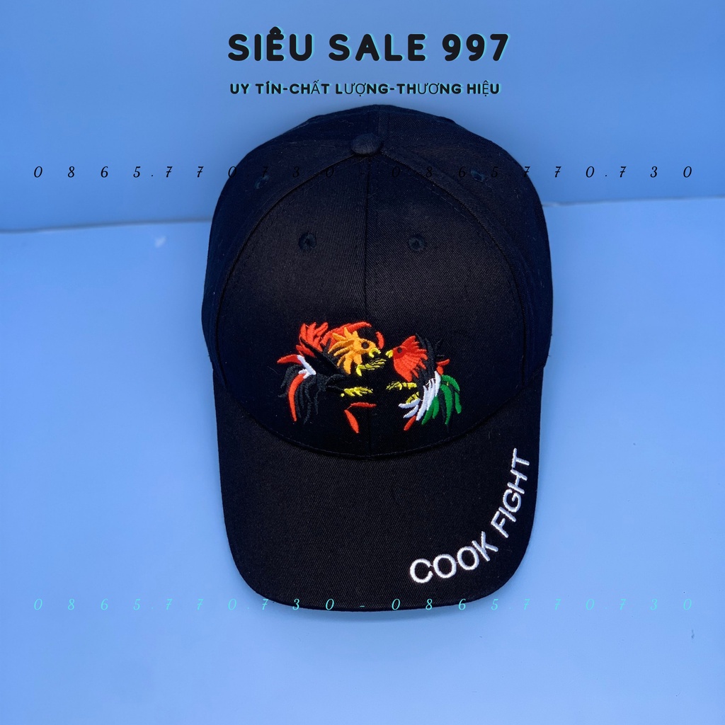 MŨ LƯỠI TRAI 2 CON GÀ CHỌI NHAU CHẤT KAKI DÀY THỜI TRANG NAM NỮ