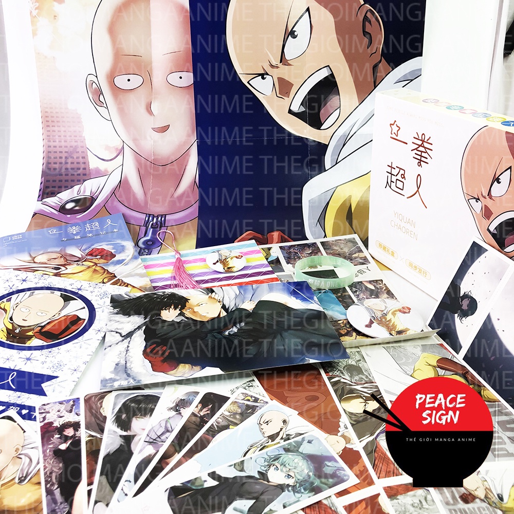 (80) Hộp quà tặng anime ONE PUNCH MAN Cú Đấm Hủy Diệt poster postcard bookmark banner One-Punch man