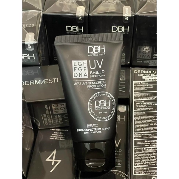 [𝐌𝐚𝐝𝐞 𝐢𝐧 𝐔𝐒𝐀] KEM CHỐNG NẮNG DERMAESTHETICS DBH SPF 50+/PA+++ EGF UV SHIELD 60ml