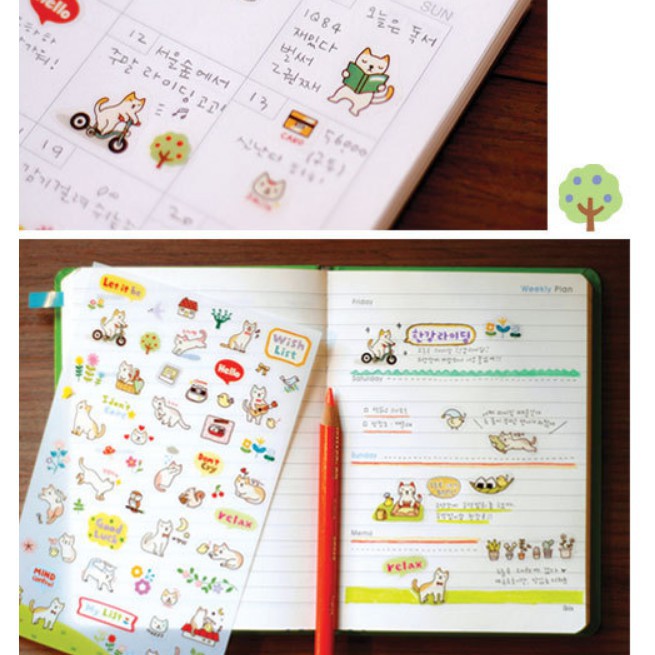 Set 6 vỉ sticker mèo trang trí ngộ nghĩnh   🍉Duashop🍉