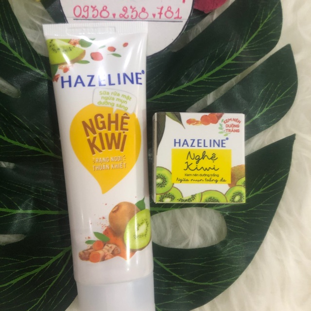 Sữa rửa mặt ngừa mụn sáng da Hazeline nghệ kiwi tuýp 50g +Tặng kem nén 3g