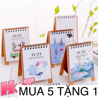 Lịch Để Bàn Mini 2021 Có Dòng Kẻ Ghi Chú/Lịch 2021