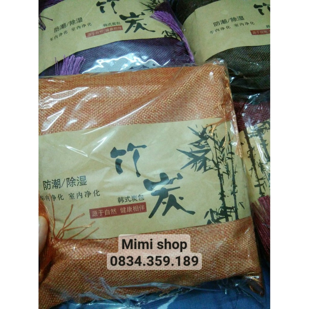 (VIDEO)Túi than tre hoạt tính khử mùi nhà bếp/ phòng/tủ cỡ lớn 500g một màu