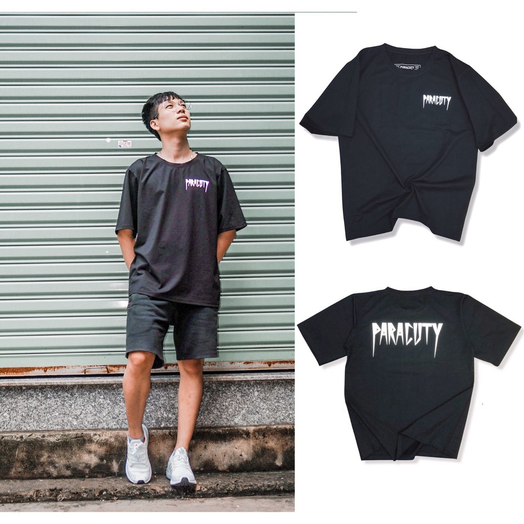 Áo thun nam nữ Unisex PARACUTY phản quang - P01 chất liệu cotton 100%, co giãn 4 chiều, dày dặn, form rộng tay lỡ
