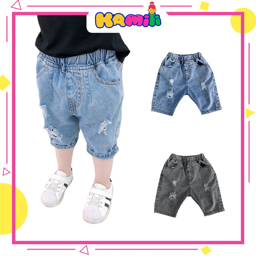 Quần Ngố Cho Bé Trai Bé Gái Hàn Quốc, Quần Short Jean Trẻ Em  Từ 0 Đến 6 Tuổi Kamili Shop Size 8-25kg QS4