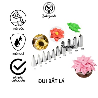 Đui bắt lá bánh kem, đuôi bắt hoa lá, đui lá trang trí bánh sinh nhật bằng thép liền khối không gỉ