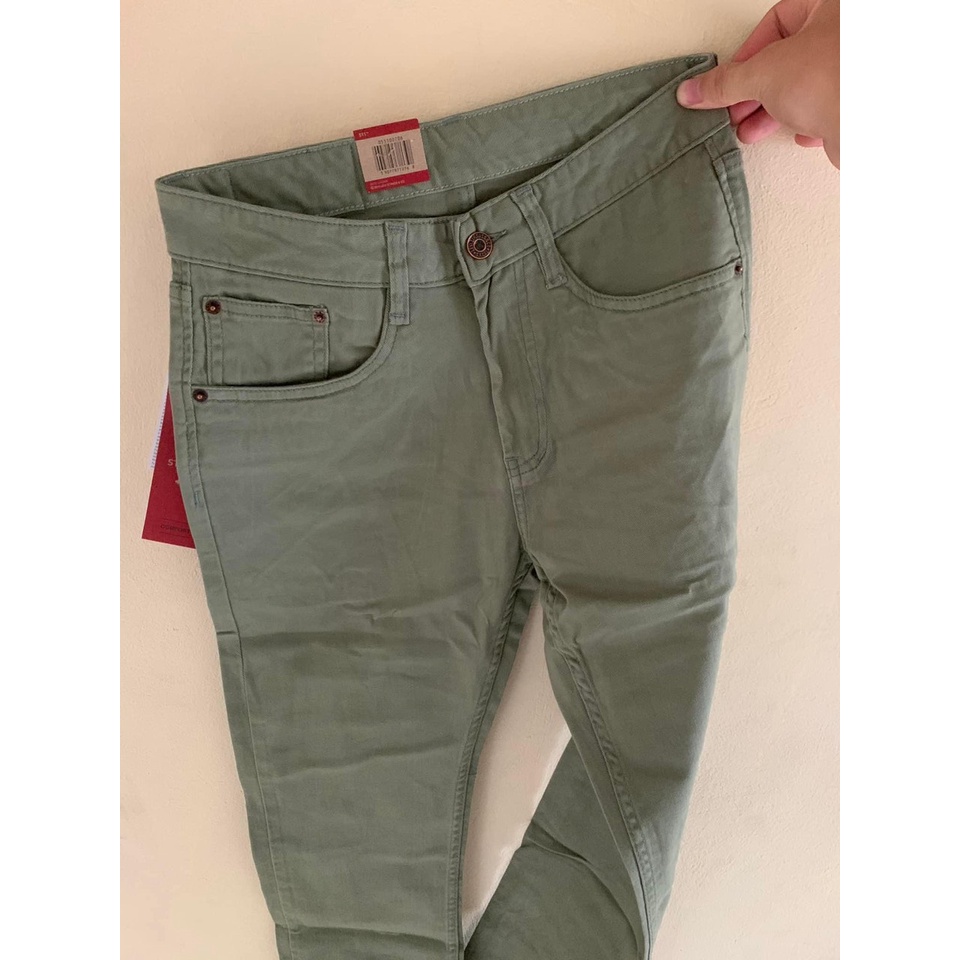 Quần Kaki Nam Cao Câp Màu xám rêu Quần kaki jean mẫu trơn dáng đứng ôm nhẹ chất vải co giãn