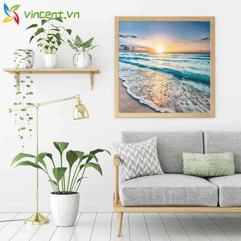 Toàn Bộ Bộ Tranh Thêu Chữ Thập 11CT DIY Hình Bãi Biển
