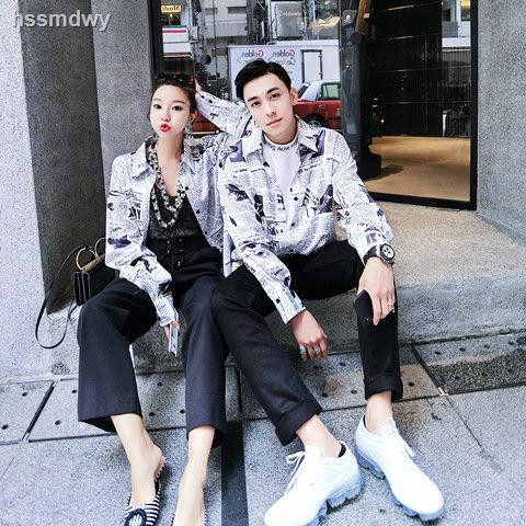 Áo Khoác Sơ Mi Tay Dài Dáng Rộng In Hình Tờ Báo Kiểu Hàn Quốc Cá Tính Cho Nam | BigBuy360 - bigbuy360.vn