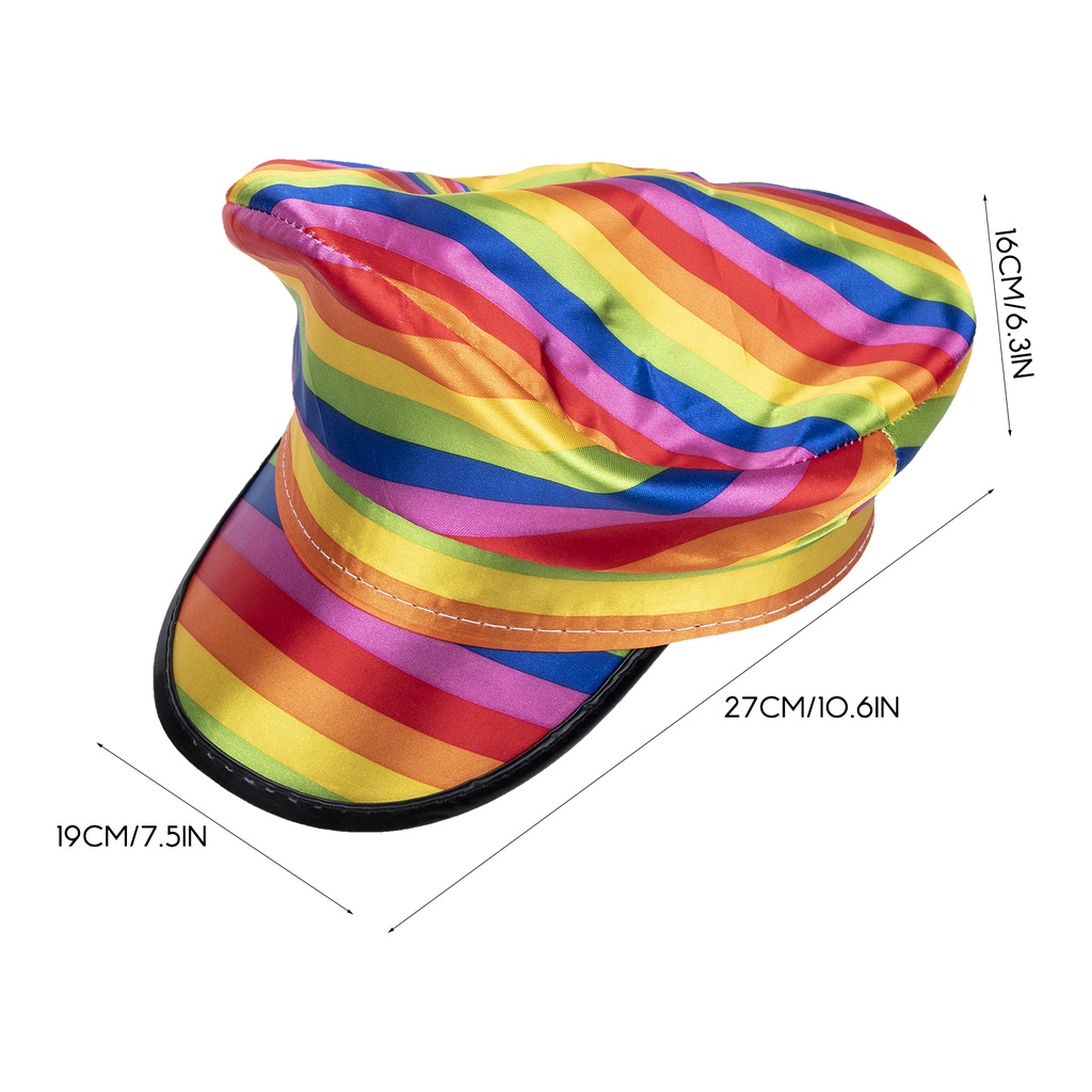 Nón Thuyền Trưởng Màu Cầu Vồng Dùng Hóa Trang Độc Đáo❤️