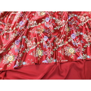 Vải Gấm hoa thêu cao cấp