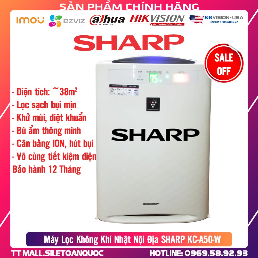 [HOT] Máy lọc không khi Nhật nội địa SHARP KC-A50-W (Like New) - Bảo Hành 12 Tháng