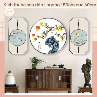 Decal dán tường Tranh hoa vàng A18 - Decal dán tường Hàn Quốc