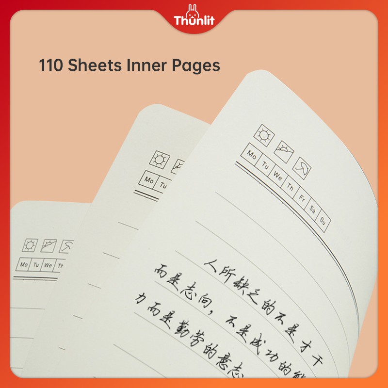 Sổ Tay Bìa Cứng Chất Lượng Cao A5 Thunlit Giả Da Cao Cấp Có Khóa Ngăn Đựng Bút Vô Hình