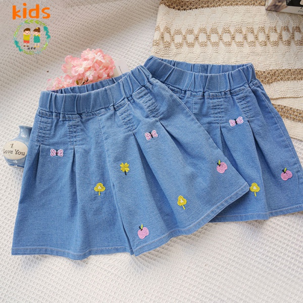 Chân Váy Denim Dài Lưng Cao Dáng Rộng Thời Trang Mùa Hè Hàn Quốc Cho Bé 3-5-8-10-12-13 Tuổi 2022