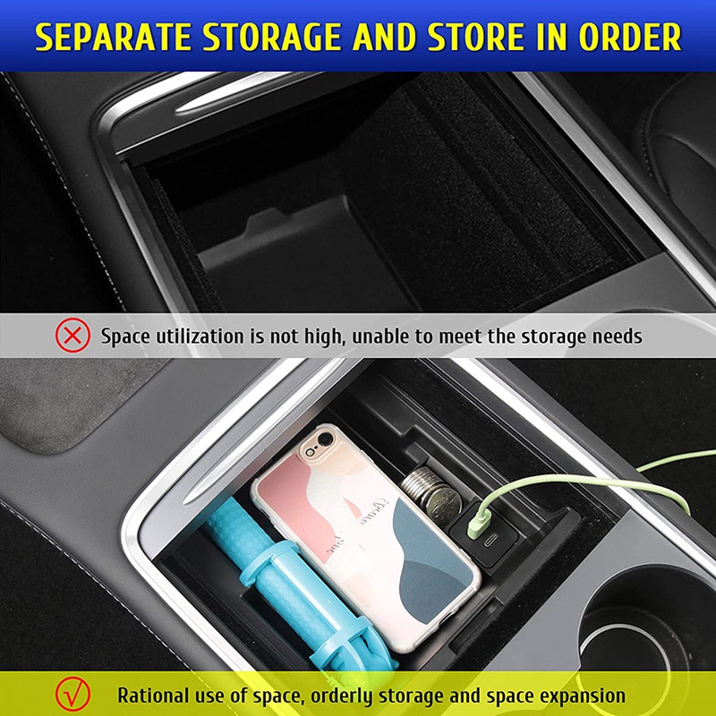 Hộp Tỳ Tay Kèm Hộp Đựng USB Type C Chuyên Dụng Cho Tesla Model 3 Model Y 2021