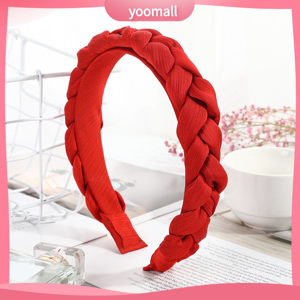 Băng Đô Cài Tóc Bằng Vải Satin Màu Trơn Thắt Nút Dành Cho Nữ