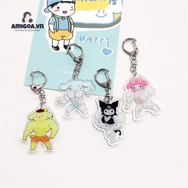 ✨✨Móc Khóa Acrylic Hình Hello Kitty Cơ Bắp Kuromi Pie Dastar