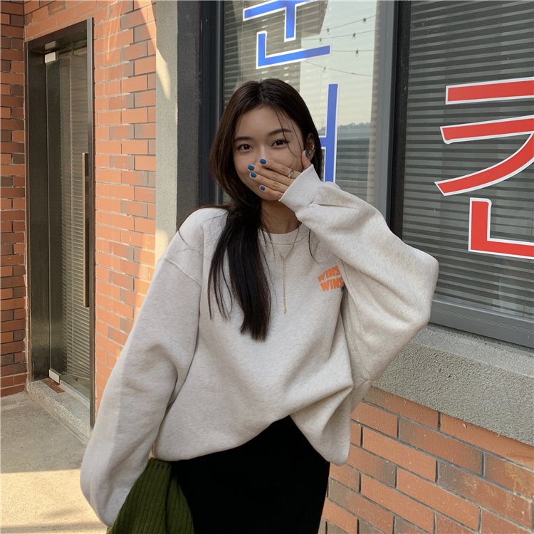 Áo Tay Dài Dáng Rộng Thời Trang Phong Cách Hàn Quốc Xinh Xắn Cho Nữ