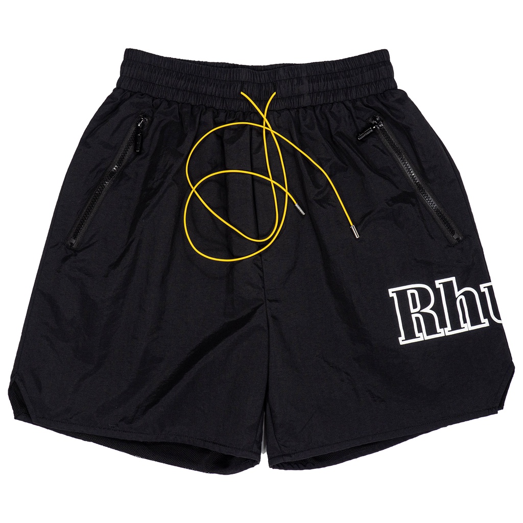 ❤❀  ❤ Quần Short Dây Rút Phối Lưới Đen In Chữ Chất Lượng Cao Phong Cách Vintage