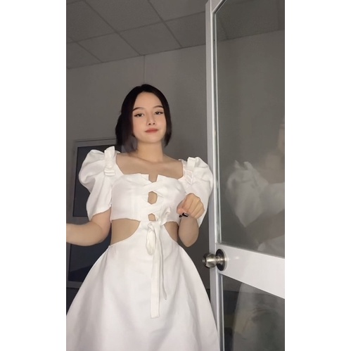 Đ46- Đầm chéo dây nơ