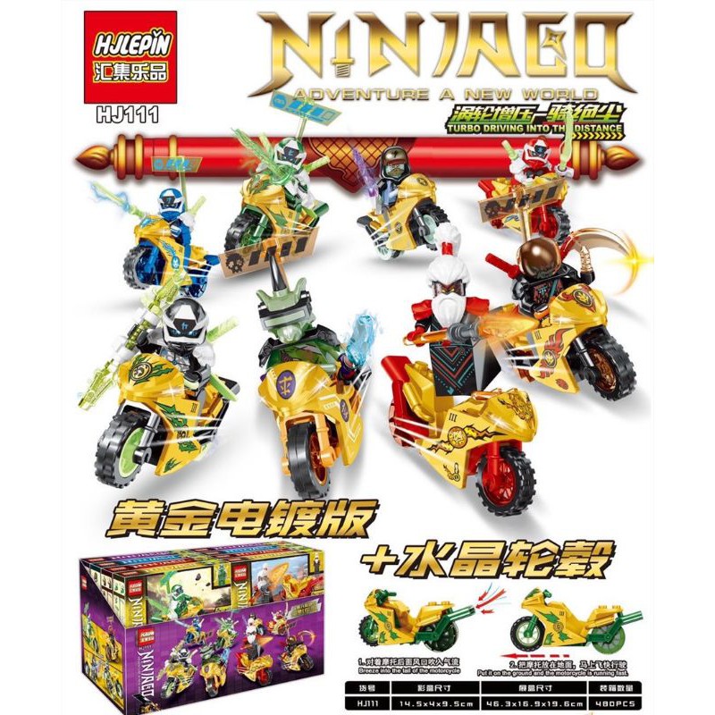 Mới Mô Hình Đồ Chơi Lego Ninjago Ninjago + Motor Gold Ninjago Kai Jay Zane Llyod Garmadon 's