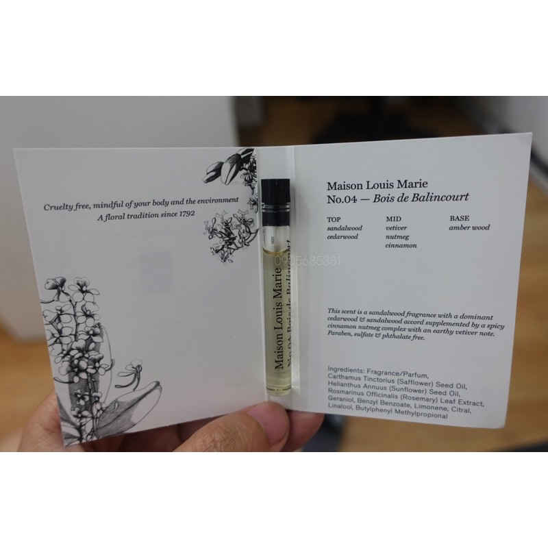 Mẫu thử nước hoa Maison Louis Marie No.04 hương gỗ thơm