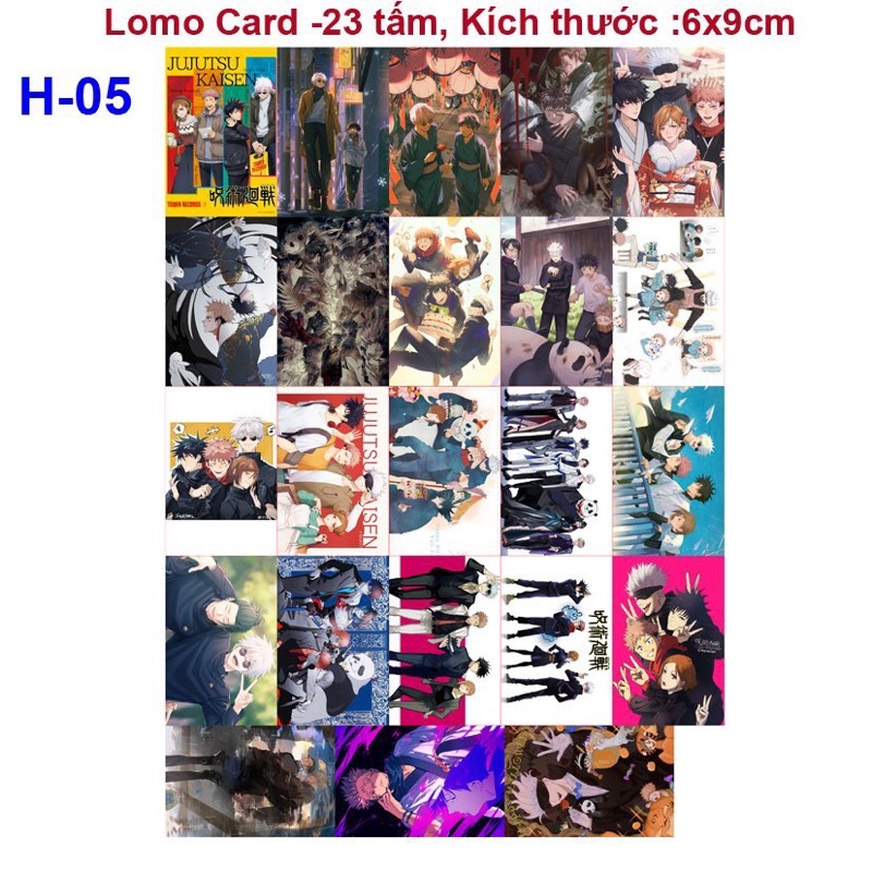 ảnh card Jujutsu kaisen để ví 23 tấm ép lụa / Lomo card để ví anime JuJutsu kaisen