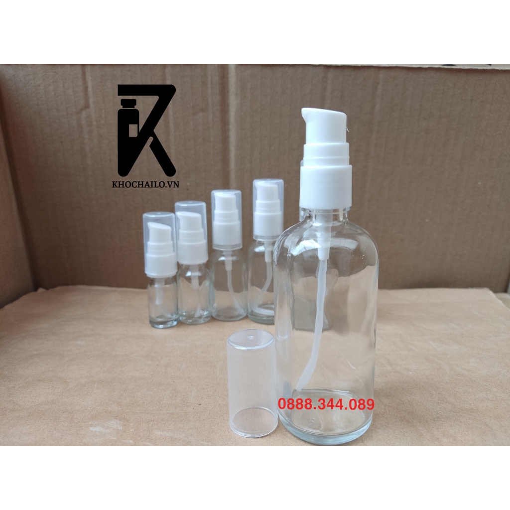 Chai tinh dầu ,serum thuỷ tinh trong,nâu vòi xịt nhấn giọt đen,nhấn giọt trắng 5ml,10ml,15ml,20ml,30ml,50ml,100ml