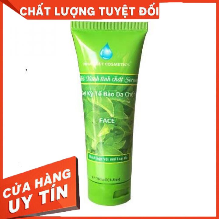 Gel Tẩy Tế Bào Chết Trà Xanh Nhật Việt 100ml-giúp tẩy sạch lớp da sần sùi -giúp thông thoáng lỗ chân lông- da sáng mịn