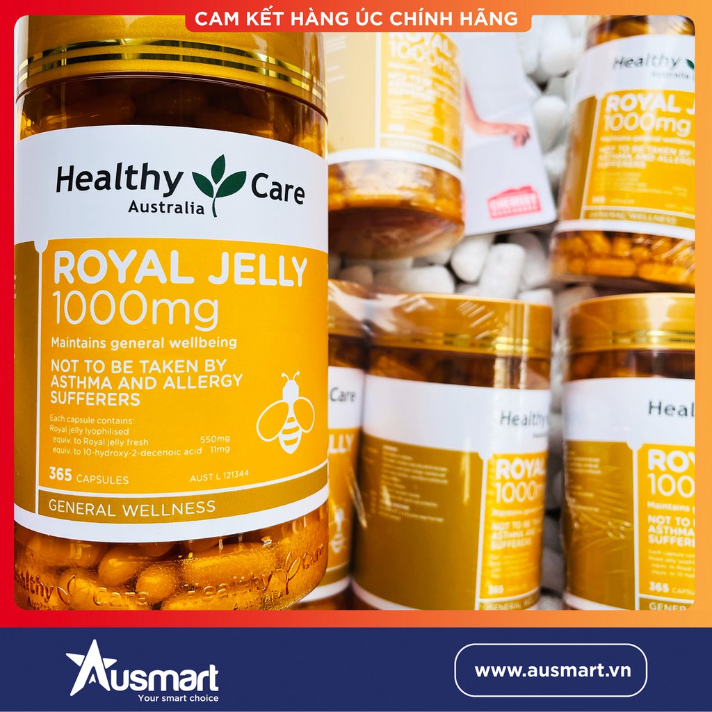 [ CHÍNH HÃNG - LOẠI 1 ] Sữa Ong Chúa Healthy Care Royal Jelly 1000MG 365 viên - Xuất xứ Úc