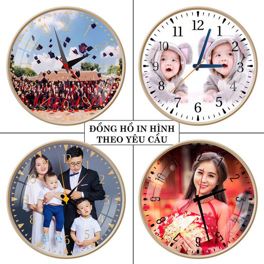 IN YÊU CẦU/ Đồng Hồ Treo Tường Kim Trôi Tráng Gương 3D Chất Lượng Cao Cấp Kèm Pin, Đinh treo chuyên dụng