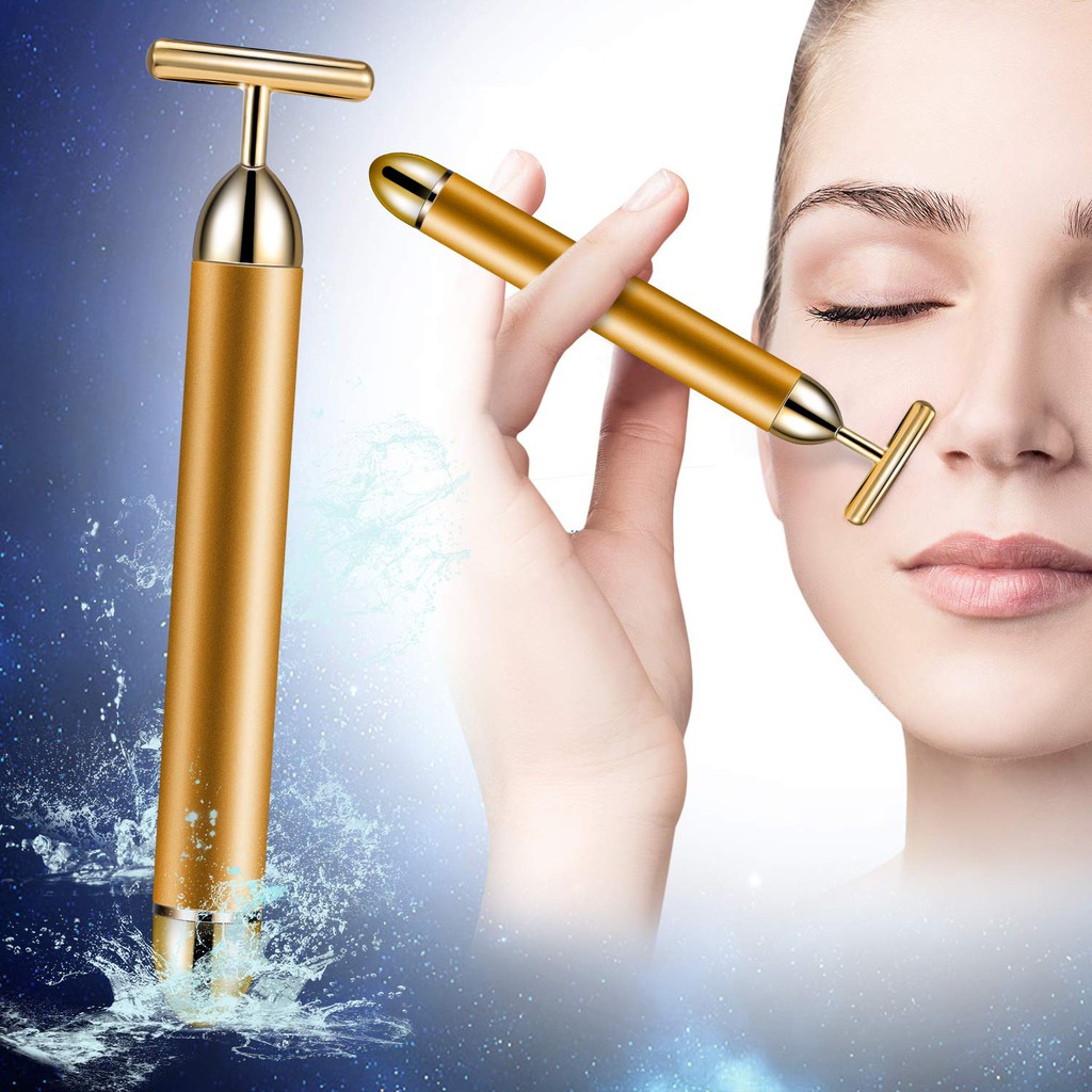 Máy Massage Mặt Hợp Kim Gold 24k rung cầm tay đa vị trí toàn thân WholeBody