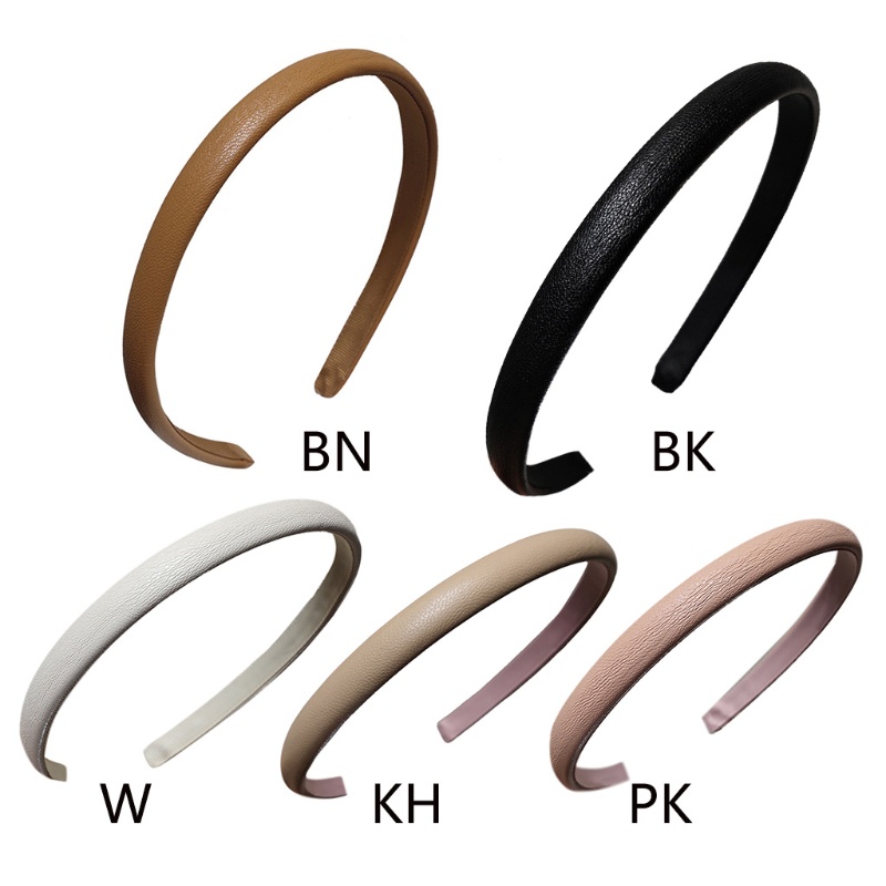 Băng Đô Cài Tóc Giả Da Màu Trơn Phong Cách Vintage Đơn Giản Cho Nữ