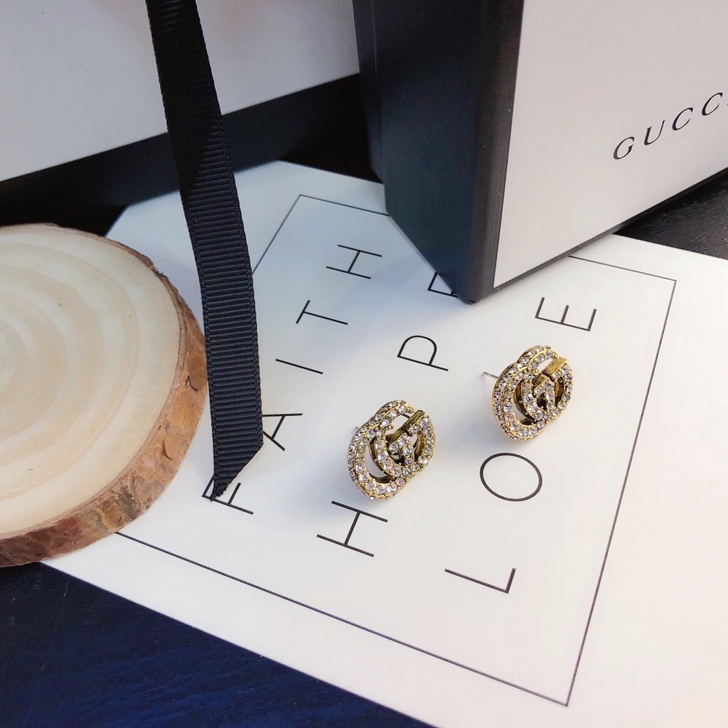 Khuyên Tai Dạng Vòng Bằng Thép Titan In Logo Gucci Thời Trang Dành Cho Nữ