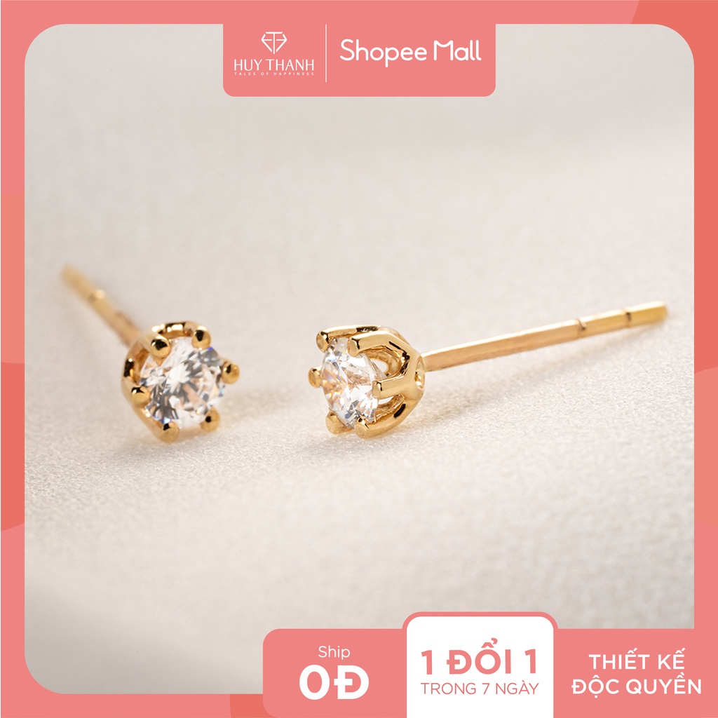 Bông Tai Nữ Vàng 14K BT149C Huy Thanh Jewelry Được Thiết Kế Đơn Giản Theo Phong Cách Hàn Quốc Phù Hợp Với Mọi Cá Tính