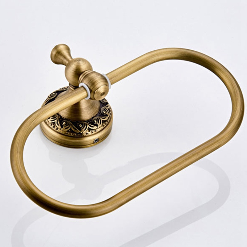 Giá Đỡ Khăn Lau Tay Bằng Đồng Thau Hình Oval Chạm Khắc Tinh Xảo Cho Nhà Bếp Nhà Tắm