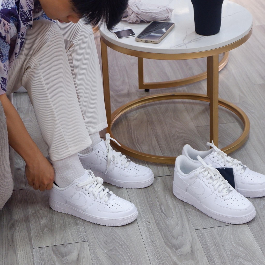 Giày Sneaker AF1 Trắng, Air Force 1 All White Bản Trung Nguyên Bản Cho Nam Nữ, Present Original Sneaker