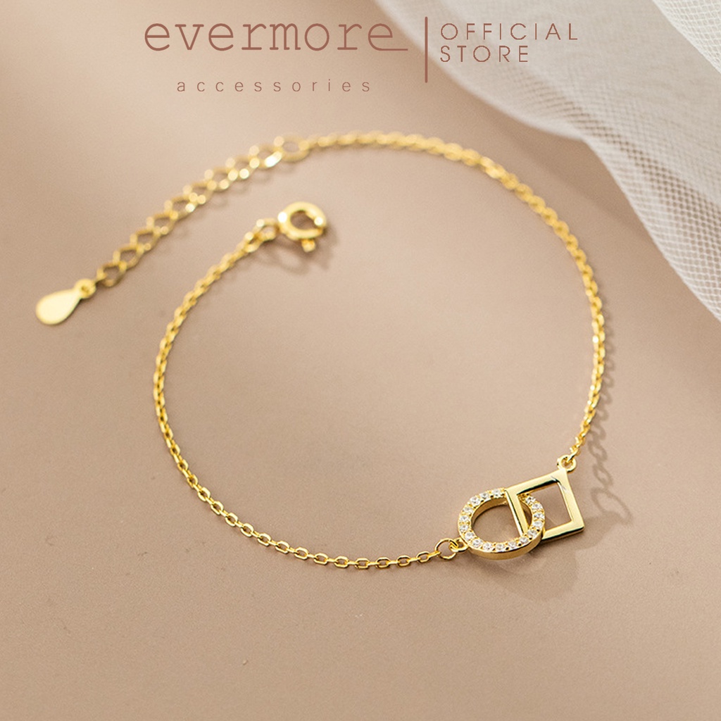 Vòng tay bạc EVERMORE, lắc tay vuông tròn bạc Ý 925 nguyên chất thanh lịch, minimalism - L008