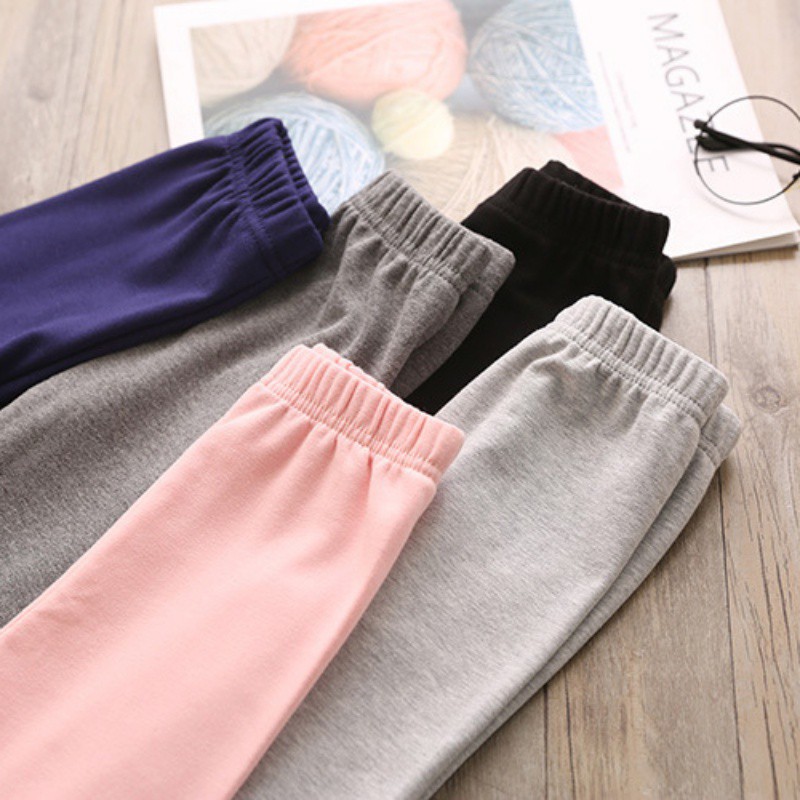 Quần legging cotton thêu hình mèo dễ thương cho bé gái