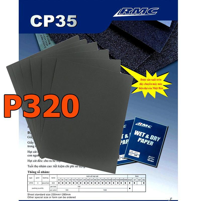 Xấp 5 tờ nhám Nhật A4 RMC độ hạt P320