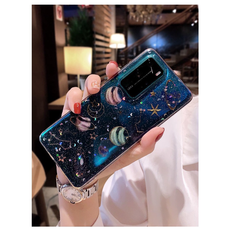 Ốp Điện Thoại Họa Tiết Hành Tinh Lấp Lánh Cho iPhone yptr